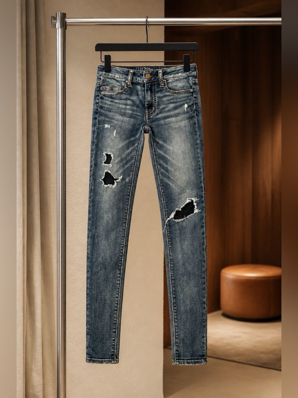 AEO® BLUE SUPER STRETCH HI-RISE JEGGING SIZE 00